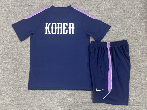 26/27 Kids Korea Away Navy Blue Short Sleeve + Soccer Shorts
