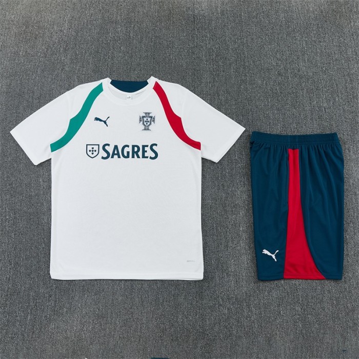 26/27 Portugal Away White Short Sleeve + Soccer Shorts