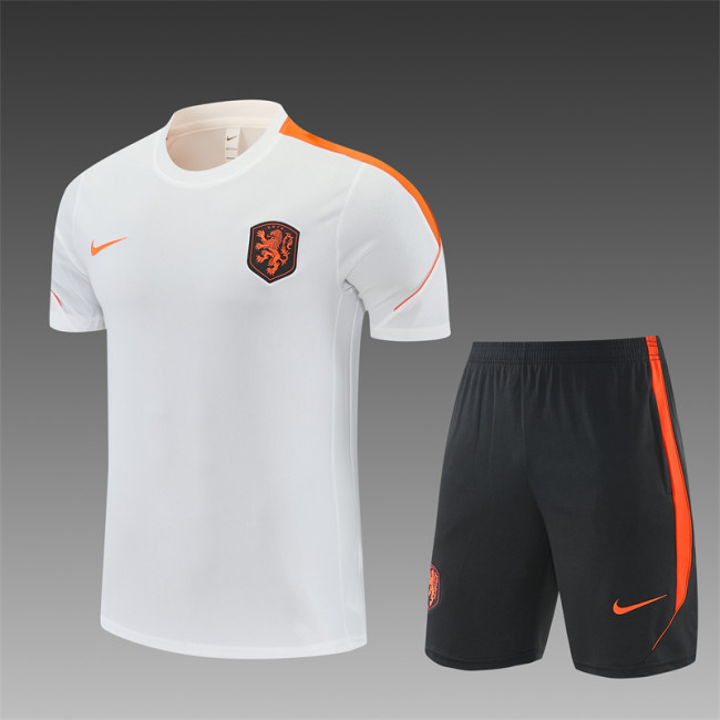 26/27 Netherlands Home White Short Sleeve + Soccer Shorts