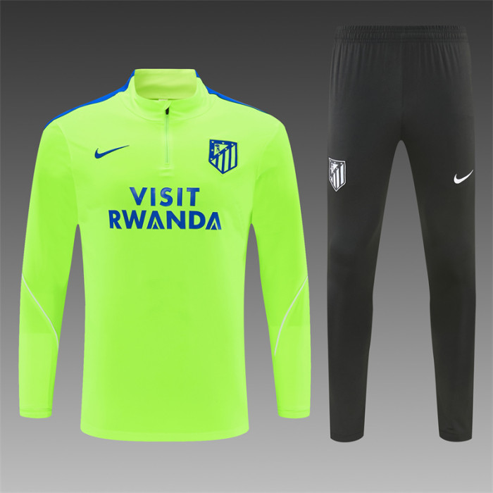 26/27 Atlético Madrid Third Fluorescent Green Half Zipper Jacket Tracksuit + Long Pants