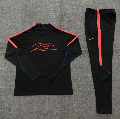 Player Version 26/27 Kids Paris Black Half Zipper Jacket+Long Pants