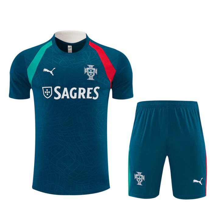 26/27 Portugal Away Blue Short Sleeve + Soccer Shorts