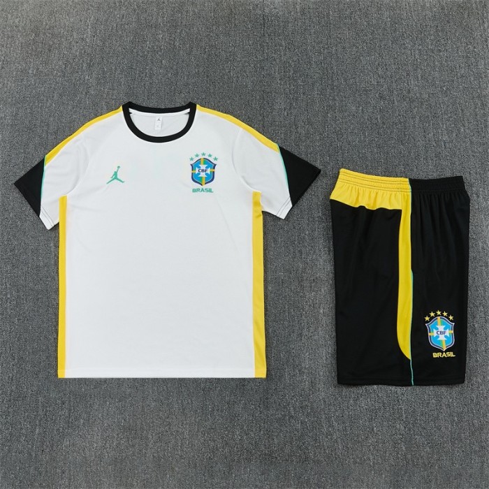 26/27 Brazil Away White Short Sleeve + Soccer Shorts