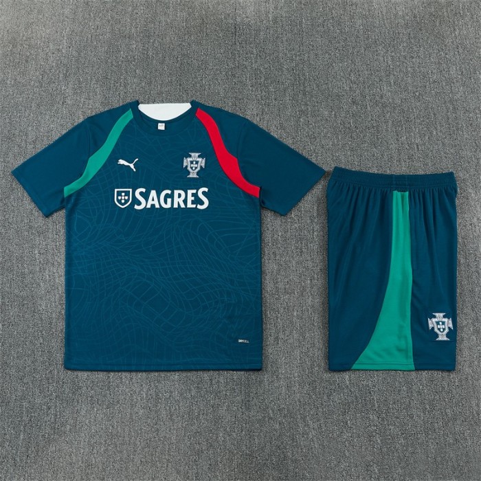 26/27 Portugal Away Blue Short Sleeve + Soccer Shorts
