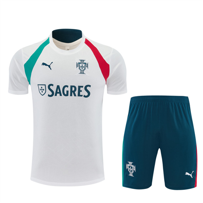 26/27 Portugal Away White Short Sleeve + Soccer Shorts