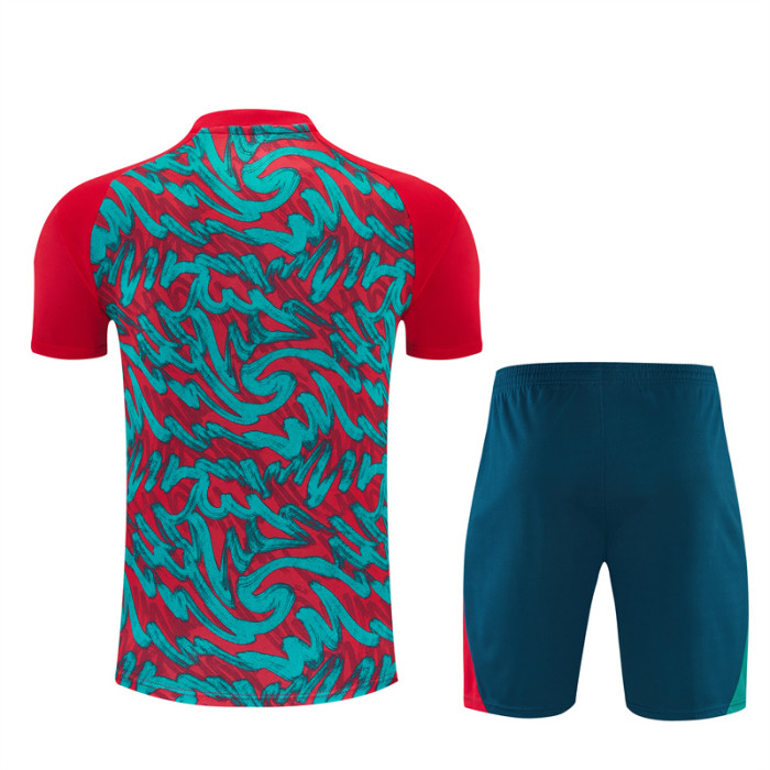 26/27 Portugal Third Red/Green Short Sleeve + Soccer Shorts