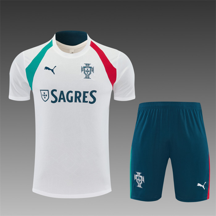 26/27 Portugal Away White Short Sleeve + Soccer Shorts