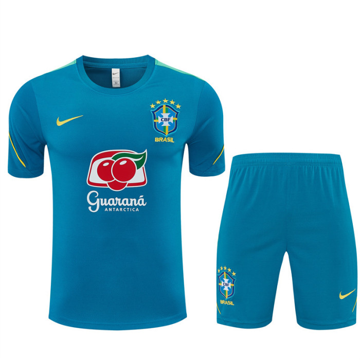 26/27 Brazil Third Teal Blue Short Sleeve + Soccer Shorts