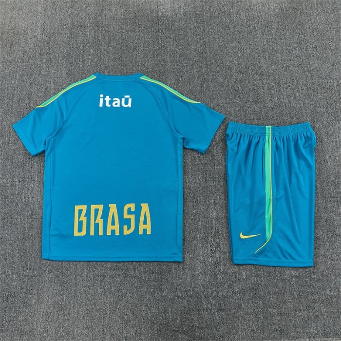 26/27 Brazil Third Teal Blue Short Sleeve + Soccer Shorts