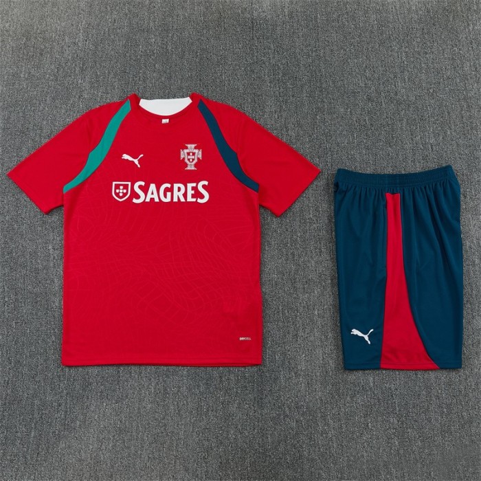 26/27 Portugal Home Red Short Sleeve + Soccer Shorts