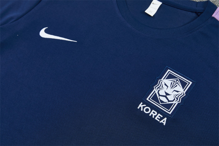 26/27 Korea Away Navy Blue Short Sleeve + Soccer Shorts