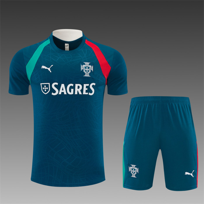 26/27 Portugal Away Blue Short Sleeve + Soccer Shorts