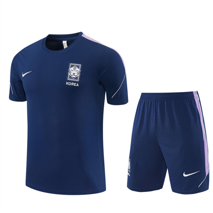26/27 Korea Away Navy Blue Short Sleeve + Soccer Shorts