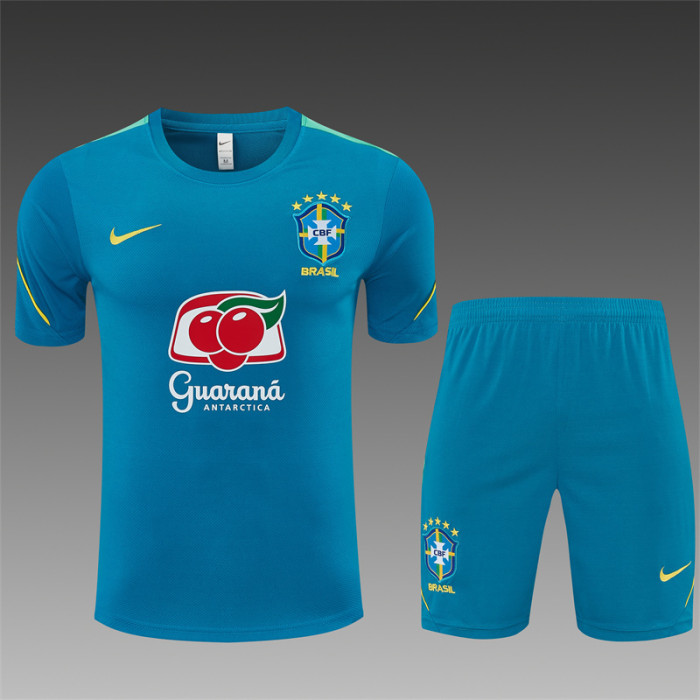 26/27 Brazil Third Teal Blue Short Sleeve + Soccer Shorts