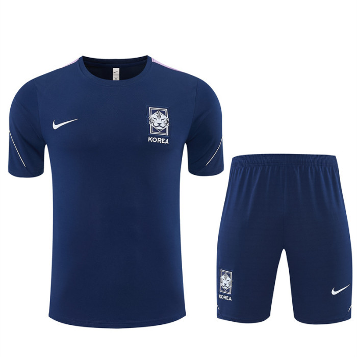 26/27 Korea Away Navy Blue Short Sleeve + Soccer Shorts
