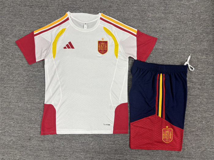 26/27 Kids Spain Away White Short Sleeve + Soccer Shorts