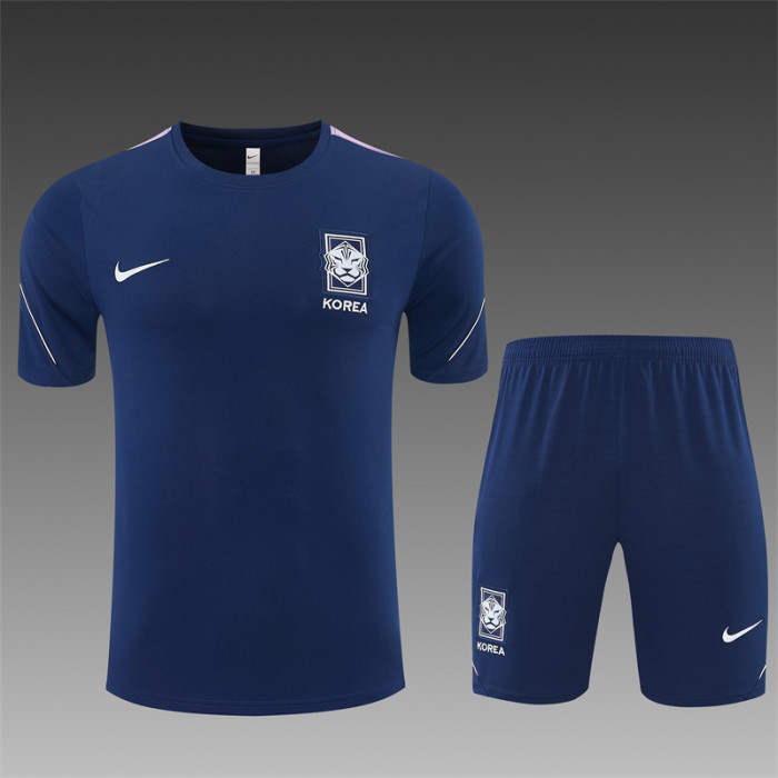 26/27 Korea Away Navy Blue Short Sleeve + Soccer Shorts
