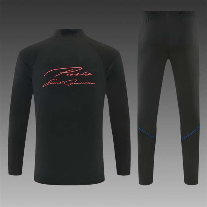 Player Version 26/27 Paris Black Half Zipper Jacket+Long Pants