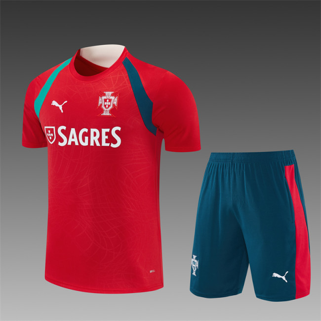 26/27 Portugal Home Red Short Sleeve + Soccer Shorts
