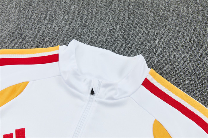 26/27 Spain Away White Half Zipper Jacket Tracksuit + Long Pants