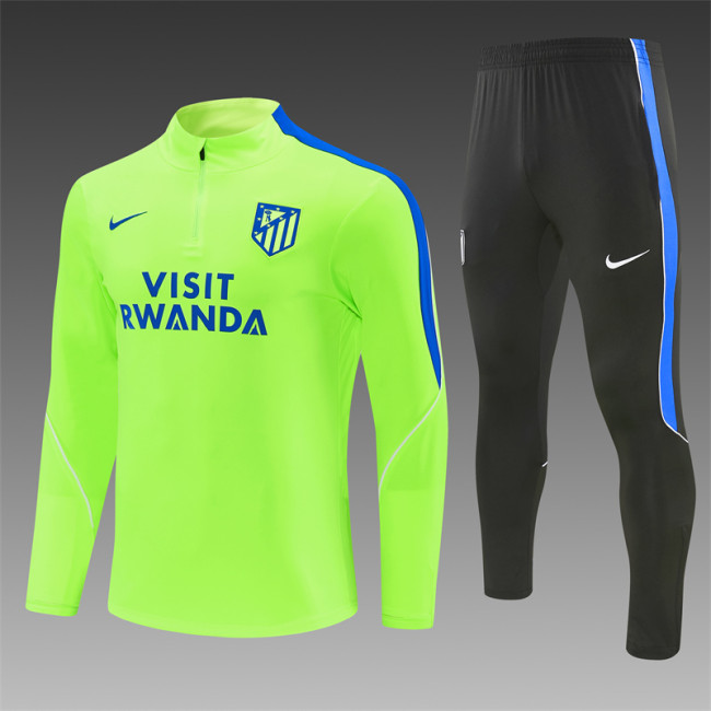 26/27 Atlético Madrid Third Fluorescent Green Half Zipper Jacket Tracksuit + Long Pants