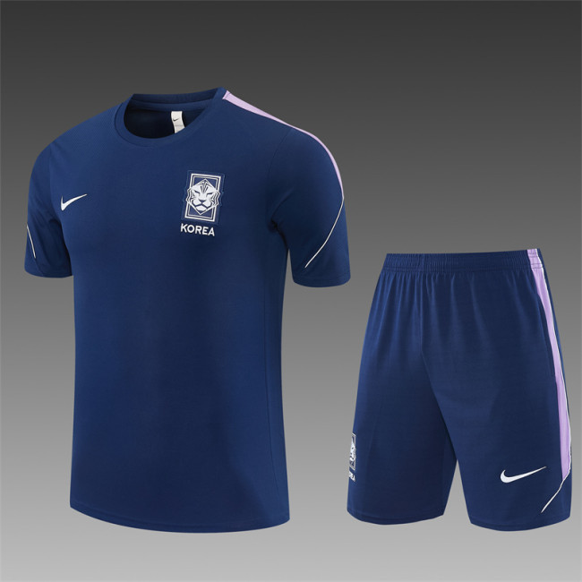 26/27 Korea Away Navy Blue Short Sleeve + Soccer Shorts