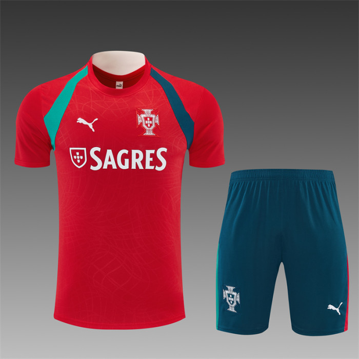 26/27 Portugal Home Red Short Sleeve + Soccer Shorts