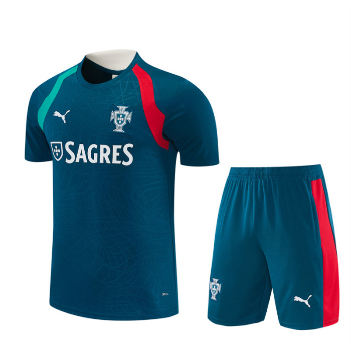 26/27 Portugal Away Blue Short Sleeve + Soccer Shorts