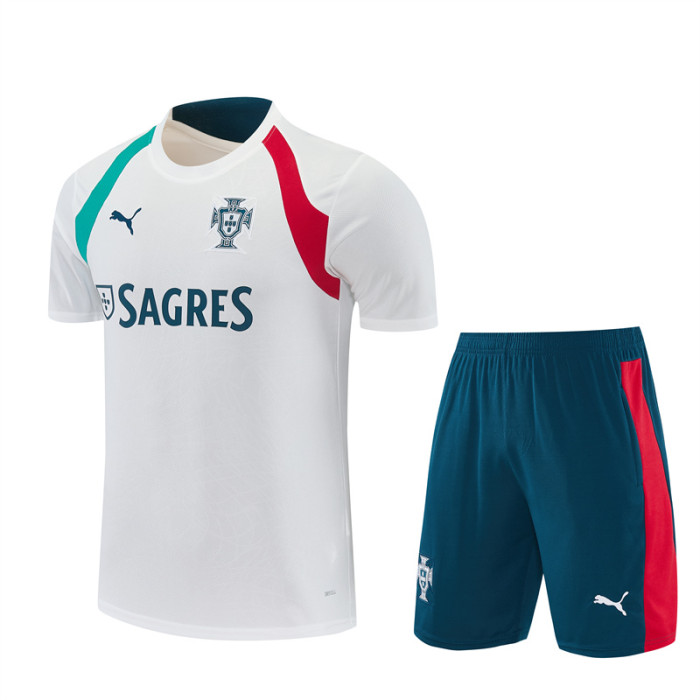 26/27 Portugal Away White Short Sleeve + Soccer Shorts