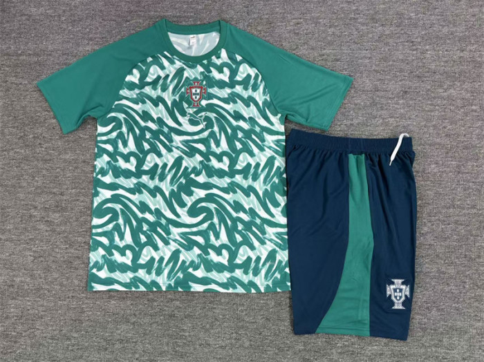 26/27 Kids Portugal Third Green Short Sleeve + Soccer Shorts