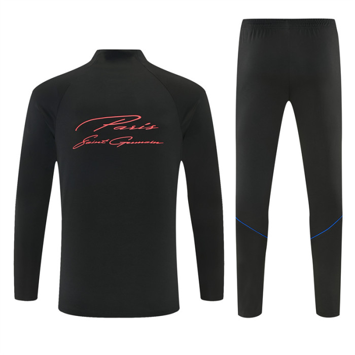 Player Version 26/27 Paris Black Half Zipper Jacket+Long Pants