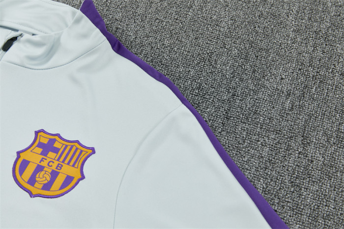 Player Version 26/27  Barcelona Light GreyHalf Zipper Jacket+Long Pants