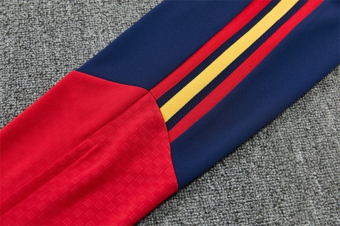 26/27 Spain Away White Half Zipper Jacket Tracksuit + Long Pants