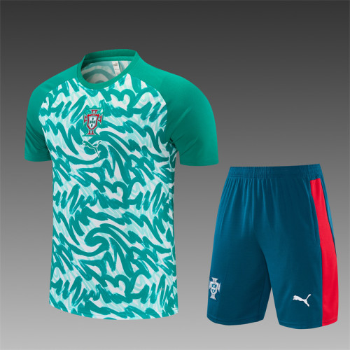 26/27 Portugal Third Green Short Sleeve + Soccer Shorts