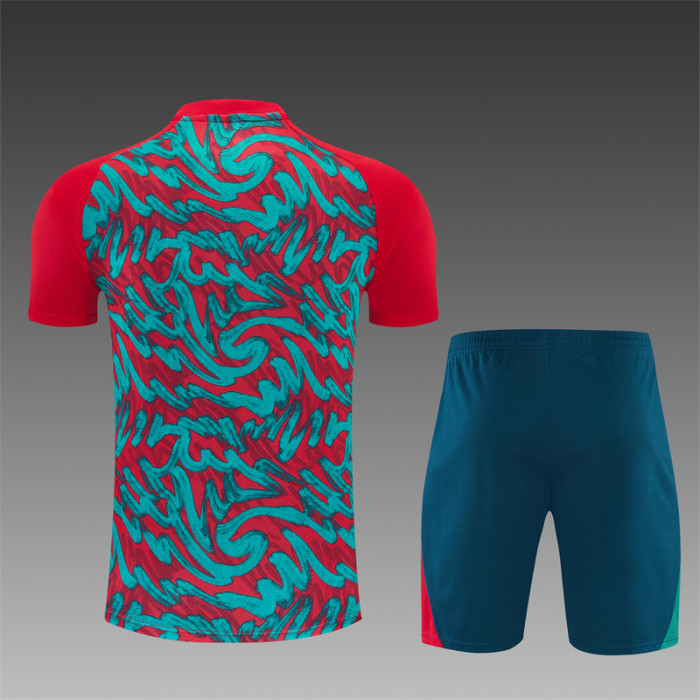26/27 Portugal Third Red/Green Short Sleeve + Soccer Shorts