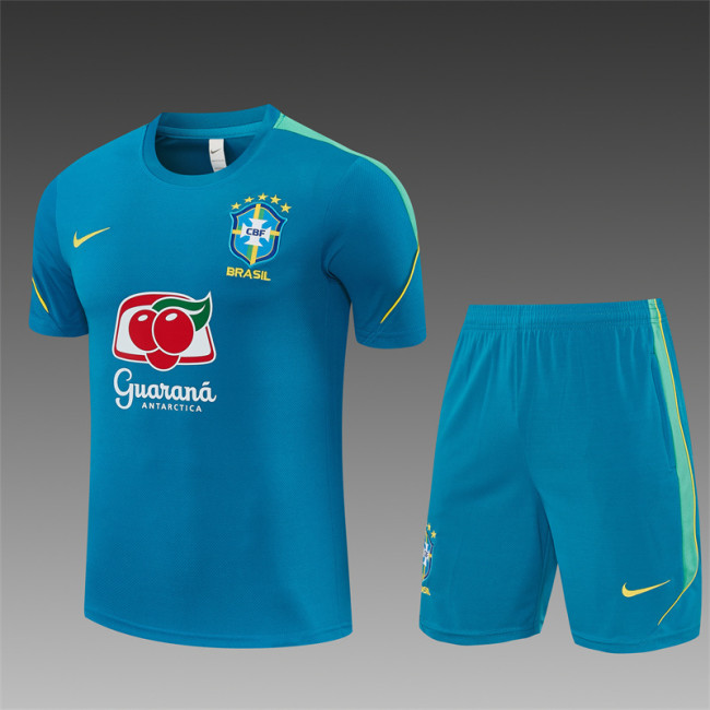 26/27 Brazil Third Teal Blue Short Sleeve + Soccer Shorts