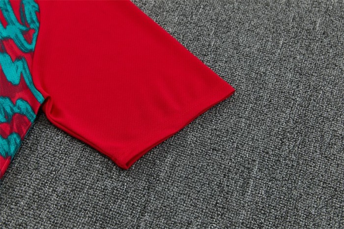 26/27 Portugal Third Red/Green Short Sleeve + Soccer Shorts