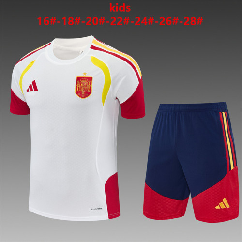 26/27 Kids Spain Away White Short Sleeve + Soccer Shorts