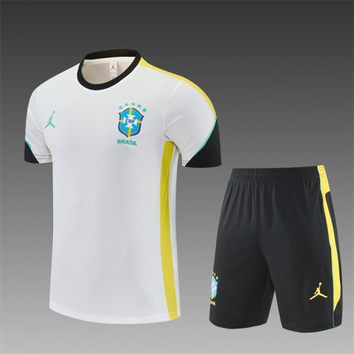26/27 Brazil Away White Short Sleeve + Soccer Shorts