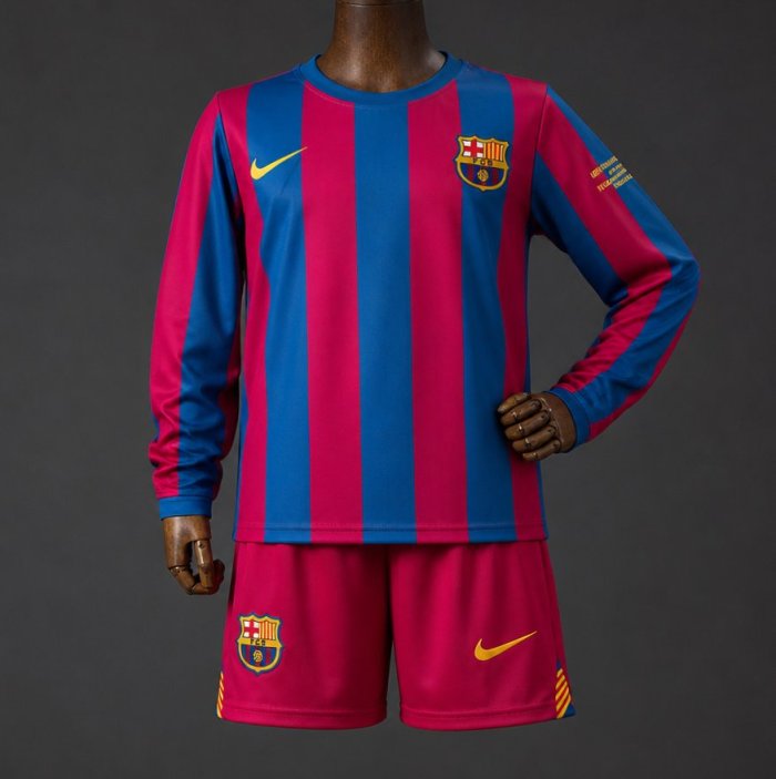 Retro 05/06 Barcelona Home Long Sleeve Champion League Jersey