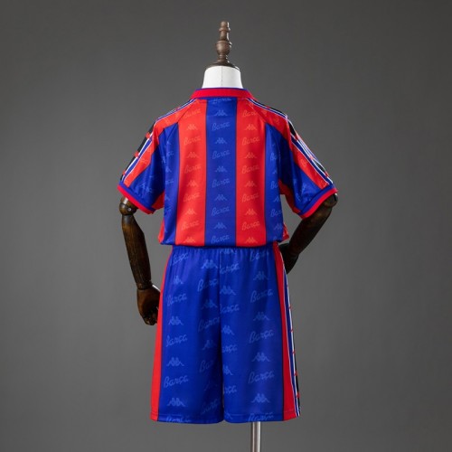 96/97 Kids Barcelona Home Retro Kit Jersey Size 16-28