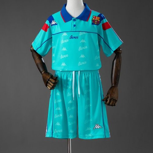92/95 Kids Barcelona Away Retro Kit Jersey Size 16-28