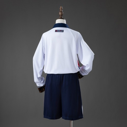 1998 Kids England Home Retro Long-Sleeved Kit Jersey Size 16-28