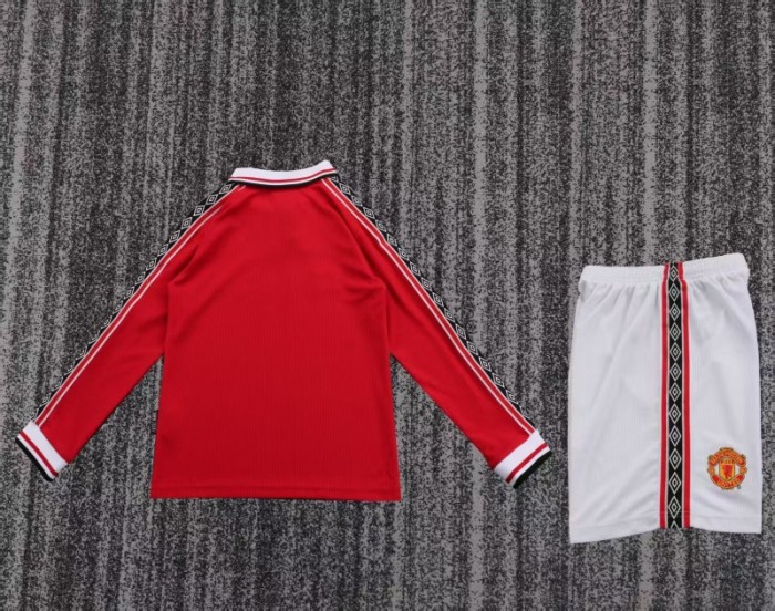 Retro 98/99 Manchester United Red Home Long Sleeve Jersey