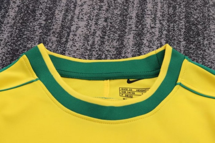 Retro 1998 Brazil Home Long Sleeve Jersey
