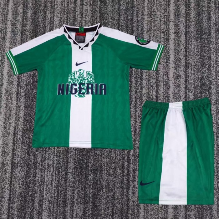 Retro 1996 Kids Nigeria Green Home Jersey