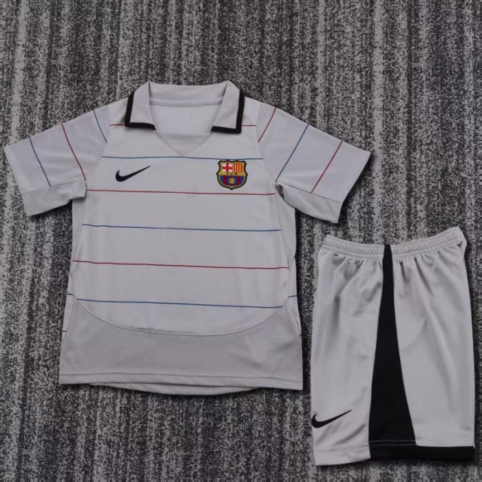 Retro 03/04 FC Barcelona Away Grey Jersey