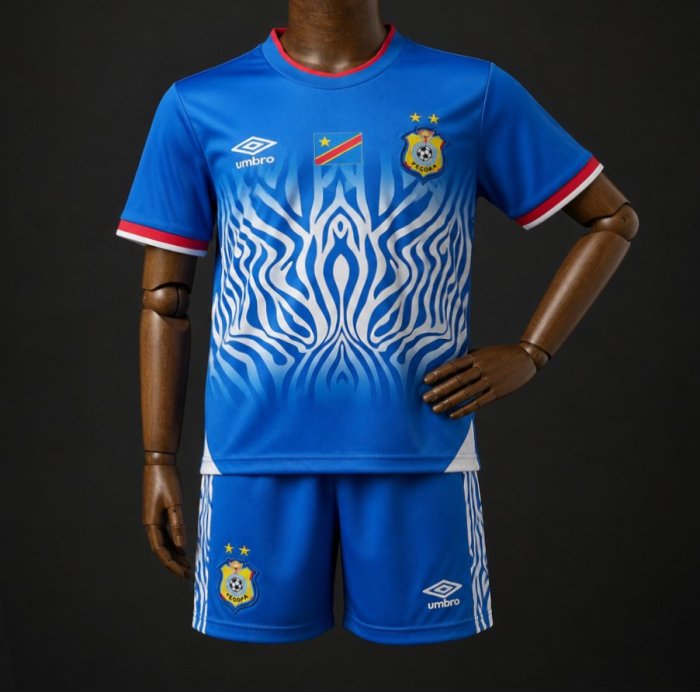 2026 Kids DR Congo Sky Blue Home Jersey