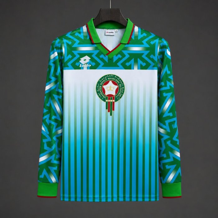 Retro 1994 Morocco Home Away Green Long Sleeve Jersey