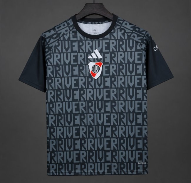 26/27 River Plate Pre-match Jersey With  Text  RIVER  Repeated Pattern